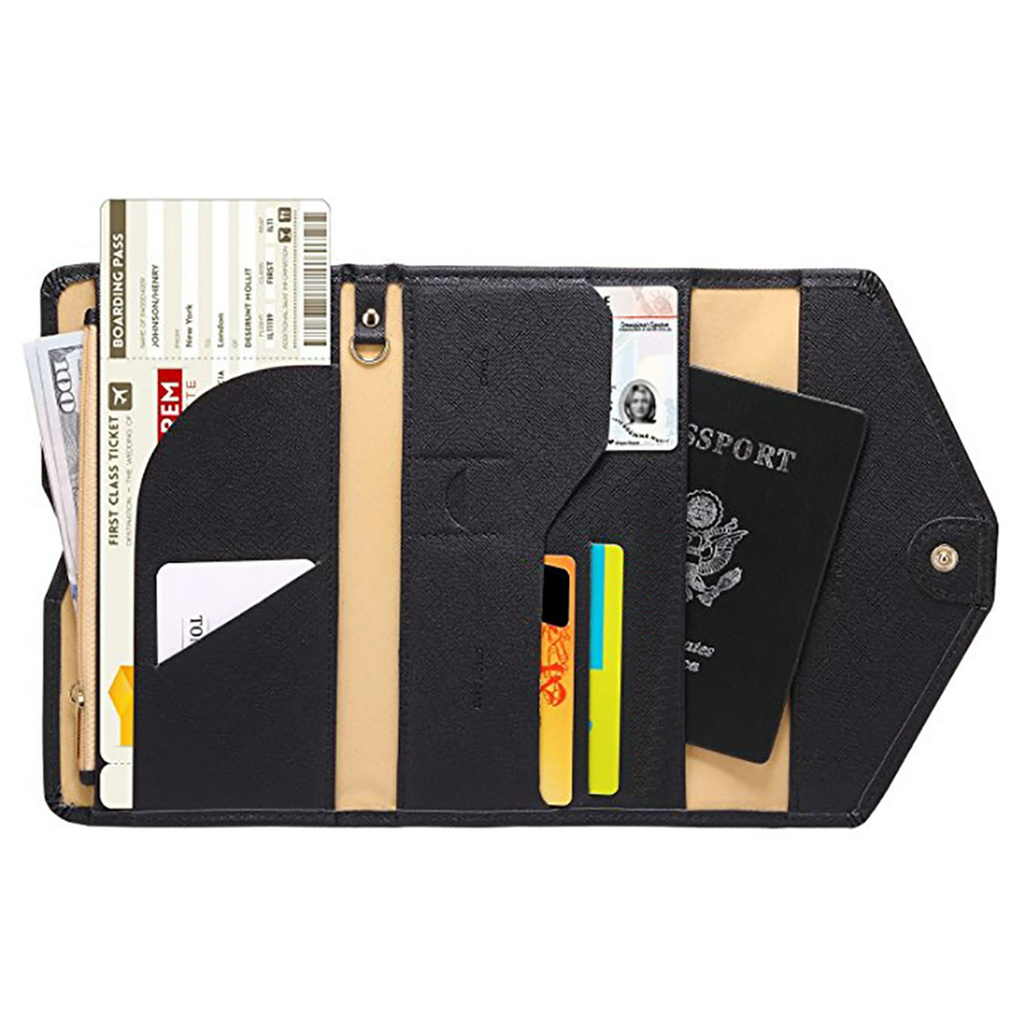 New Travel Passport Holder Case Cover PU ID Card Ticket Organizer Case WE